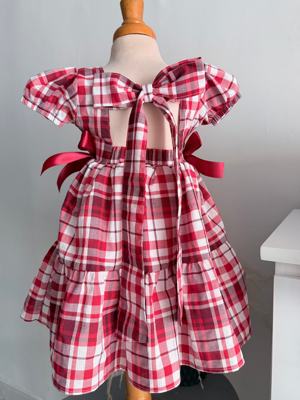 VESTIDO ISA CUADROS ROJOS