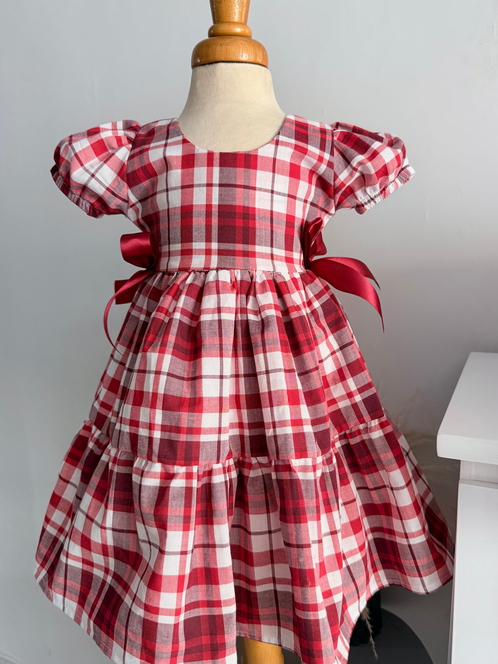 VESTIDO ISA CUADROS ROJOS