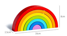 Cargar imagen en el visor de la galería, Juego Montessori Arcoiris De Fichas Encajables En Madera
