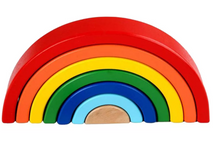 Cargar imagen en el visor de la galería, Juego Montessori Arcoiris De Fichas Encajables En Madera
