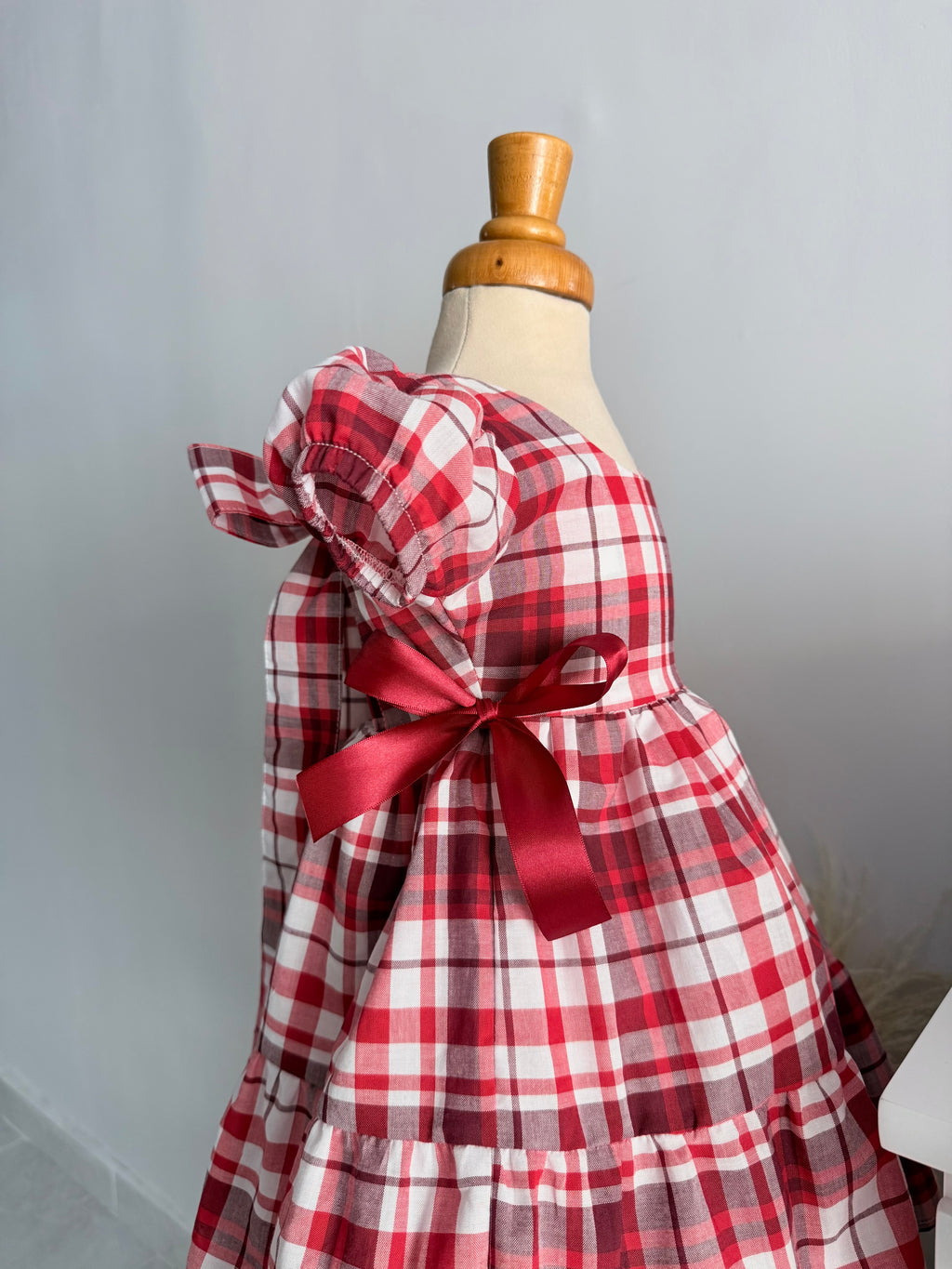 VESTIDO ISA CUADROS ROJOS