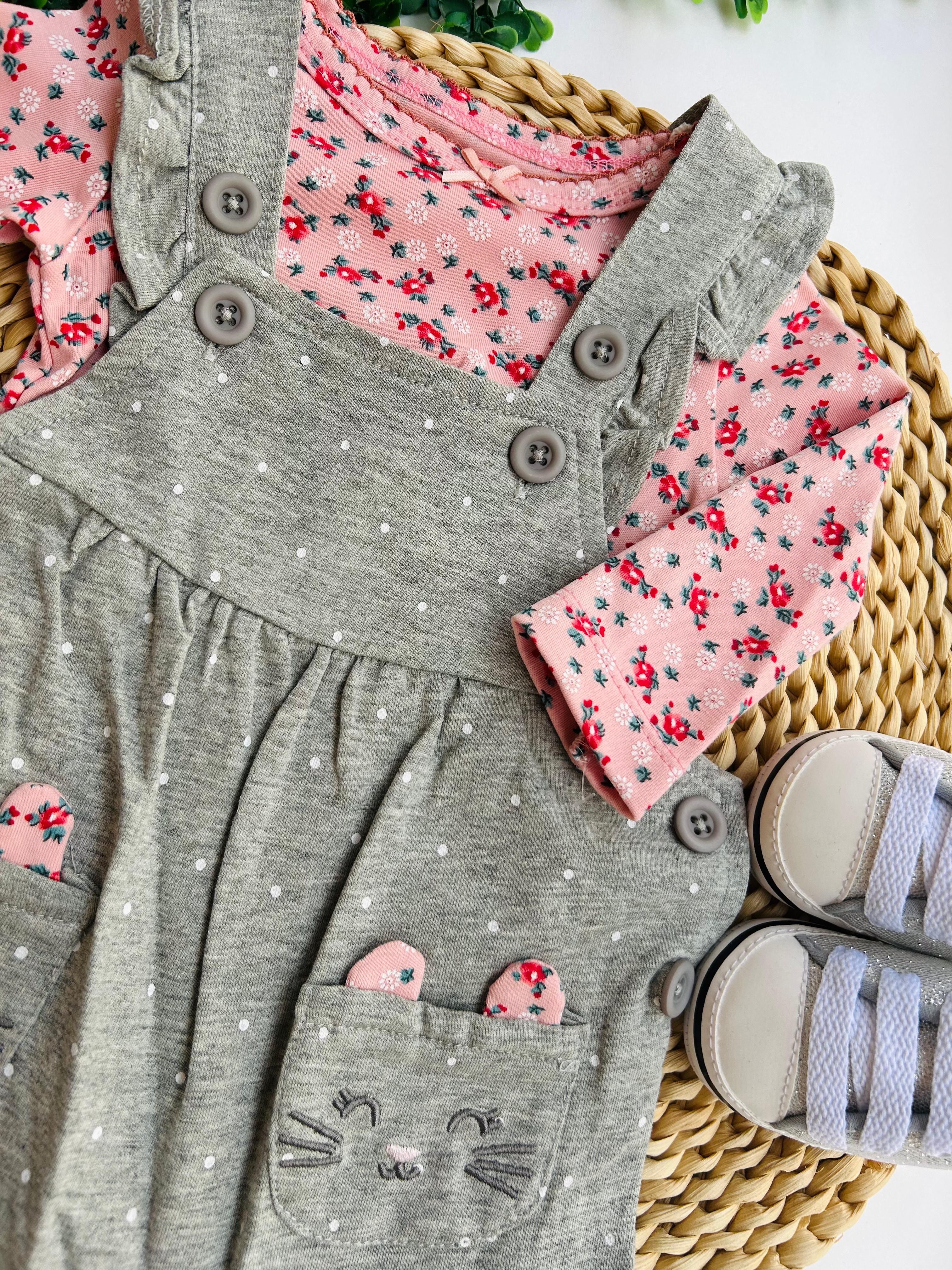 JARDINERA EN ALGODON SUAVE CON BUZO EN ALGODON REF IM03 66039.