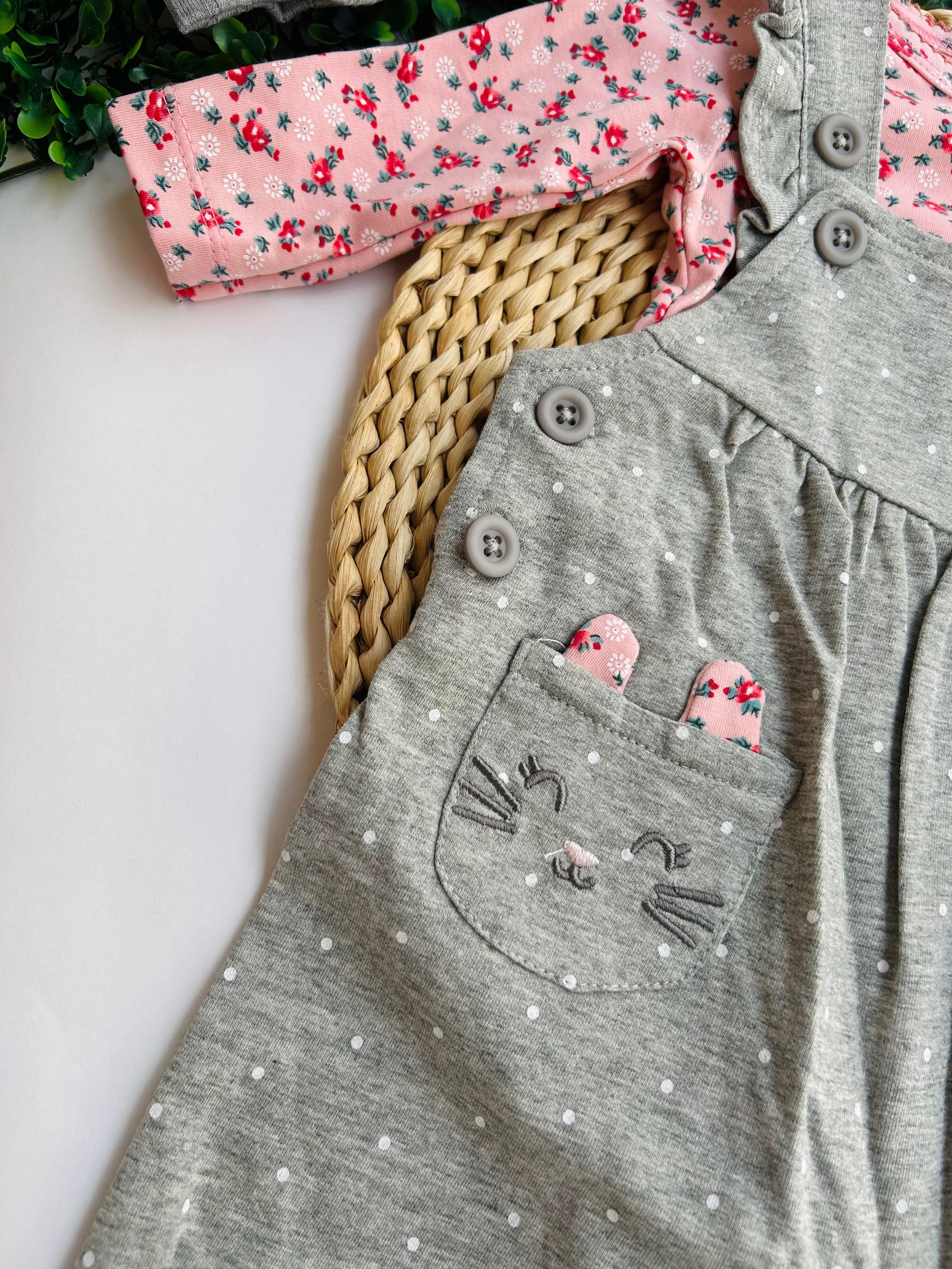 JARDINERA EN ALGODON SUAVE CON BUZO EN ALGODON REF IM03 66039.