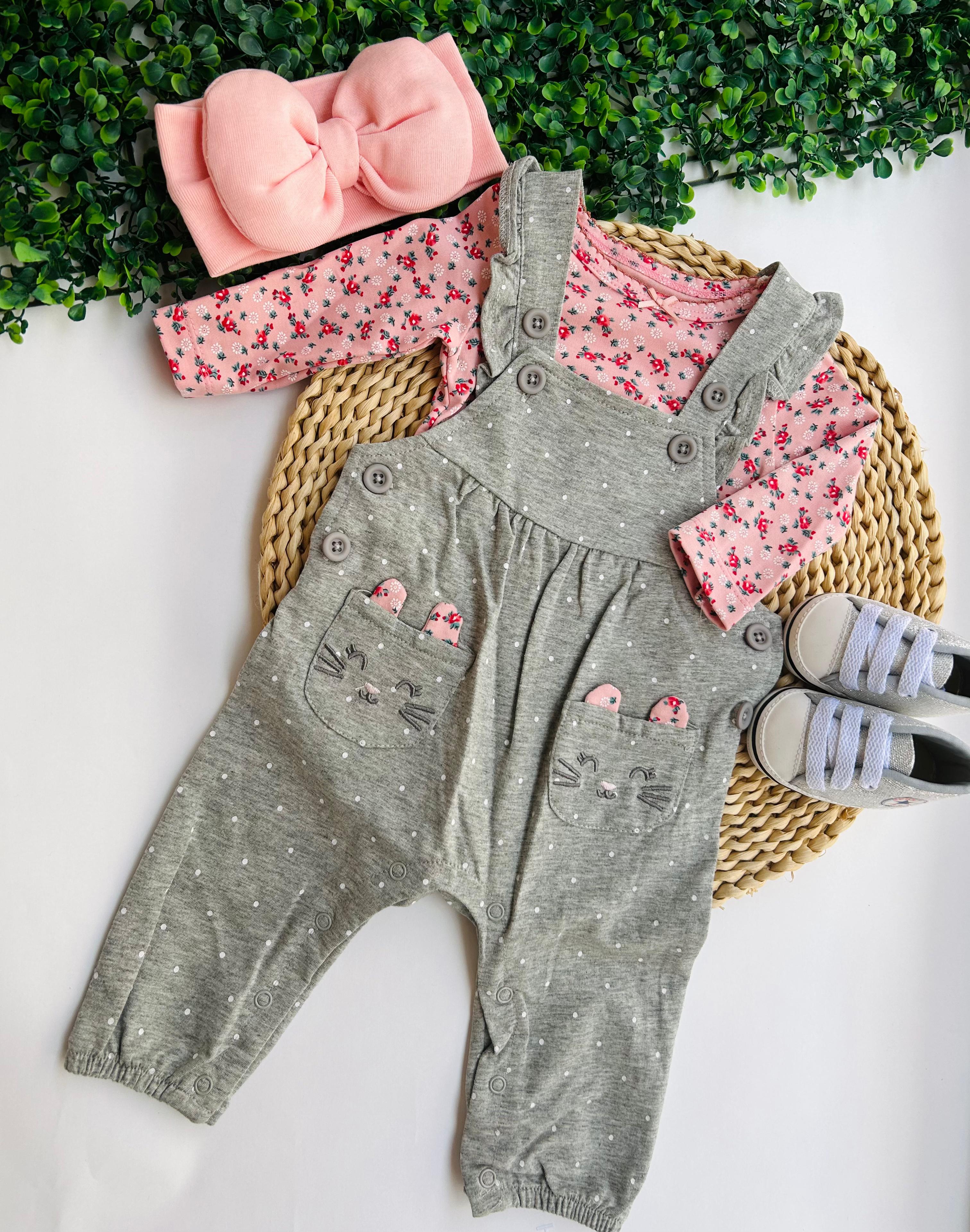 JARDINERA EN ALGODON SUAVE CON BUZO EN ALGODON REF IM03 66039.