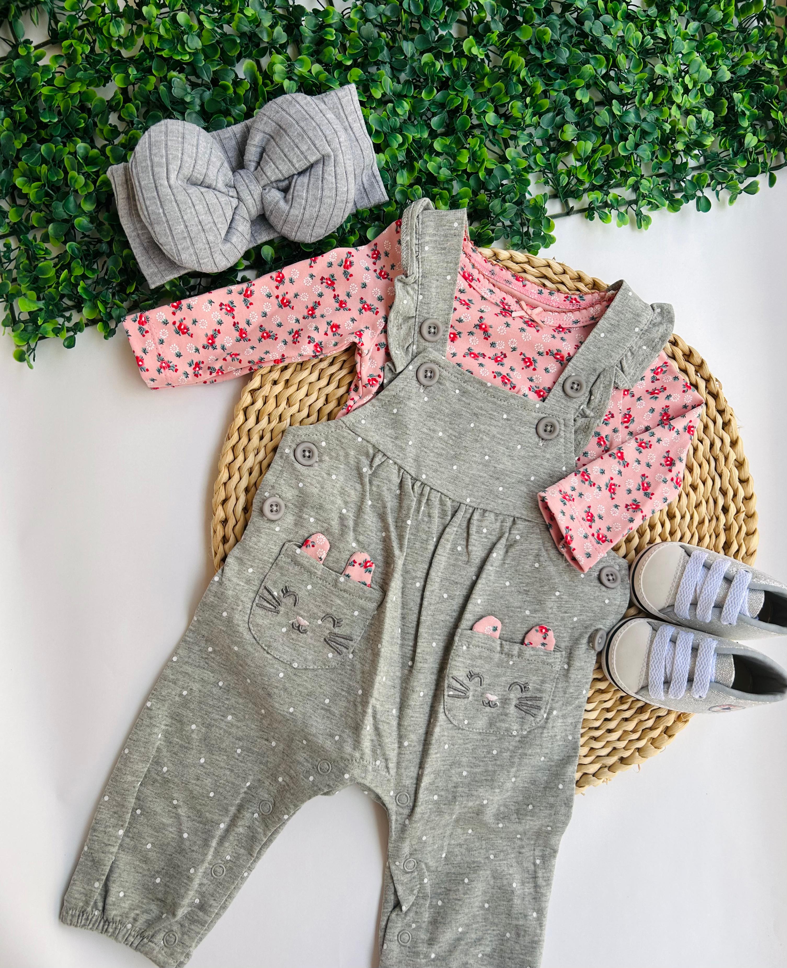 JARDINERA EN ALGODON SUAVE CON BUZO EN ALGODON REF IM03 66039.