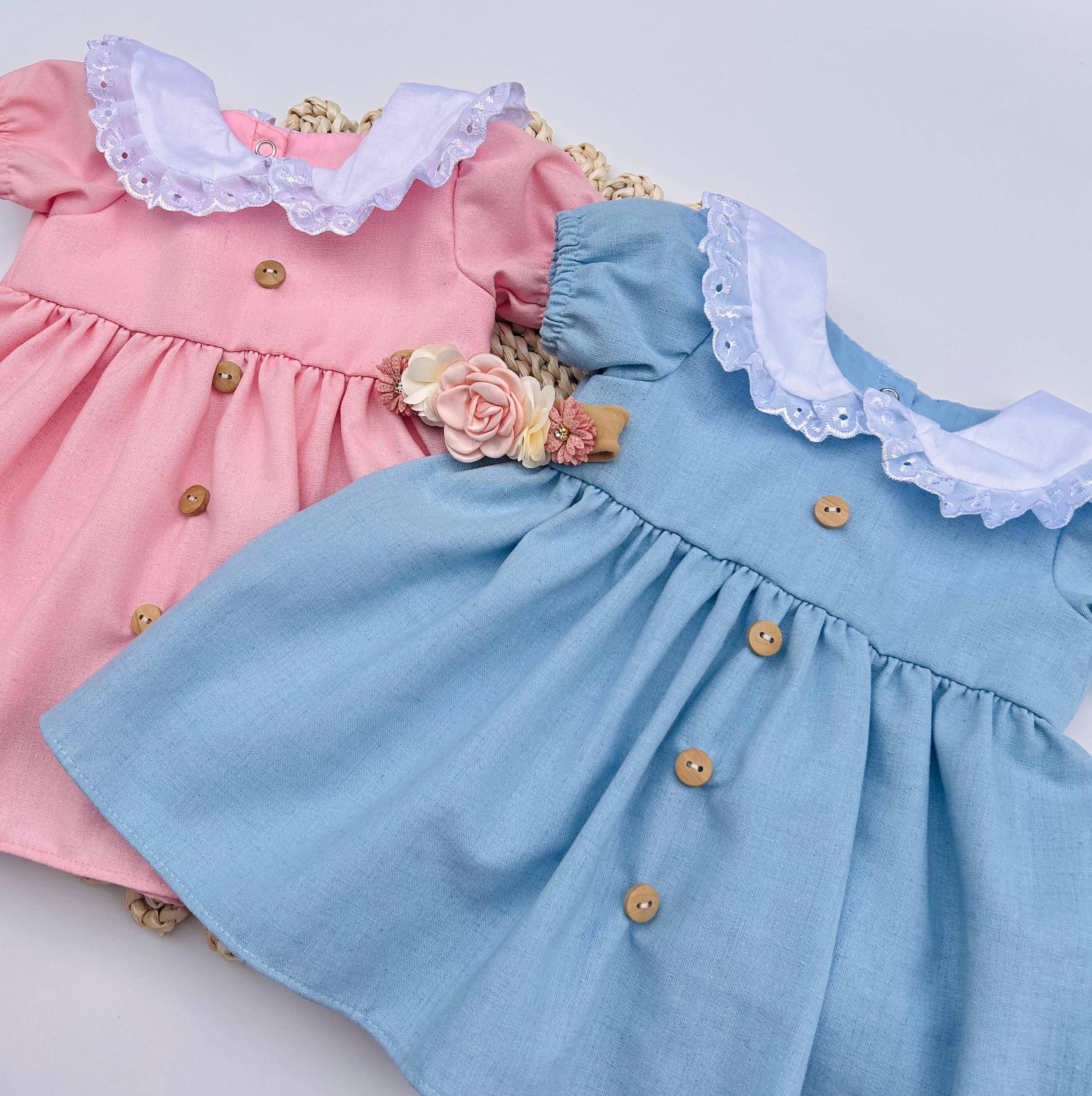 VESTIDO ESPAÑOL AURA / LINO CELESTE