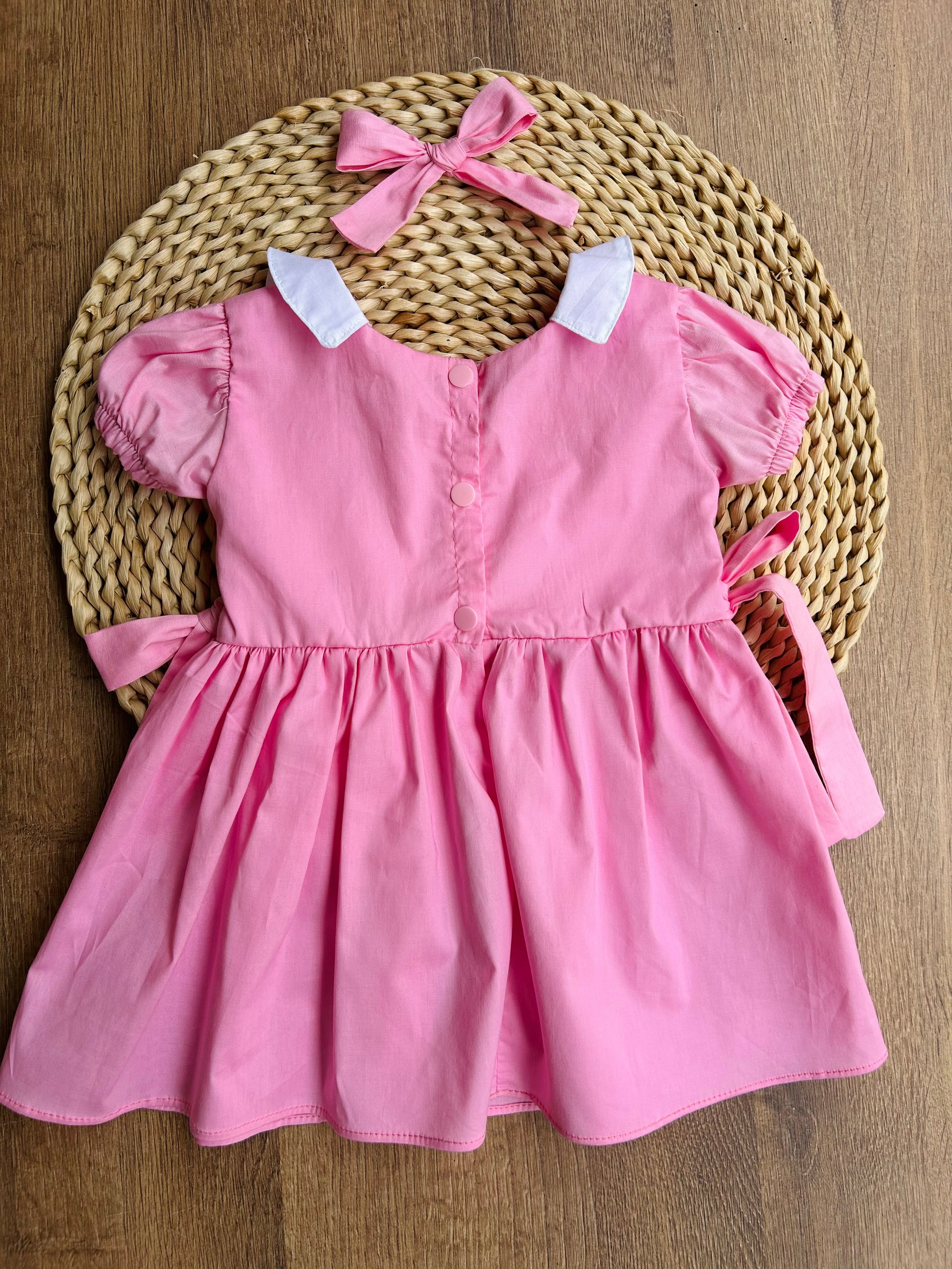 SET TRES PIEZAS VESTIDO CEREZA ROSA REF 1288.