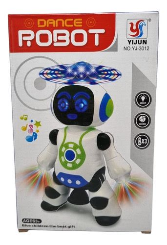 Juguete Robot Musical Con Luces, Baile Y Giros 360 Grados