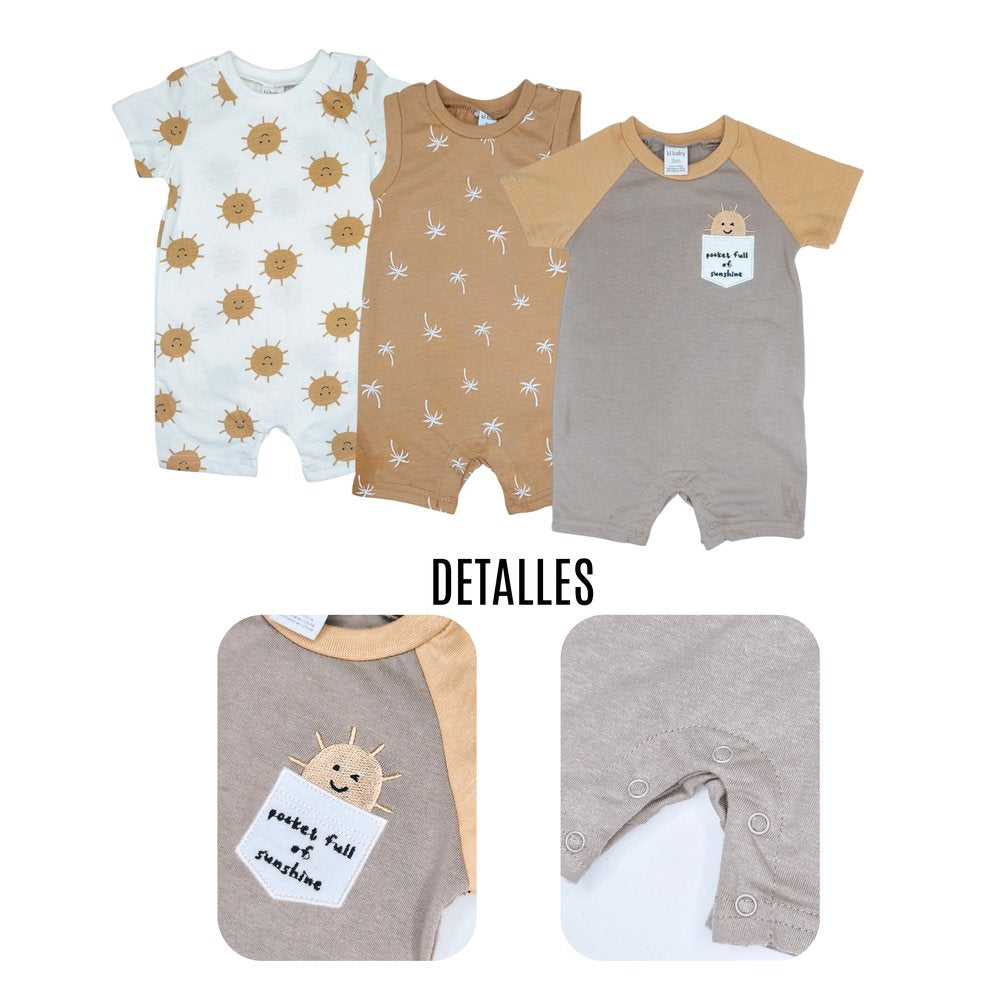 ENTERIZO X3 EN ALGODON BEBÉ NIÑO REF IM04.