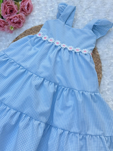 Cargar imagen en el visor de la galería, VESTIDO VICHY AZUL REF 1937
