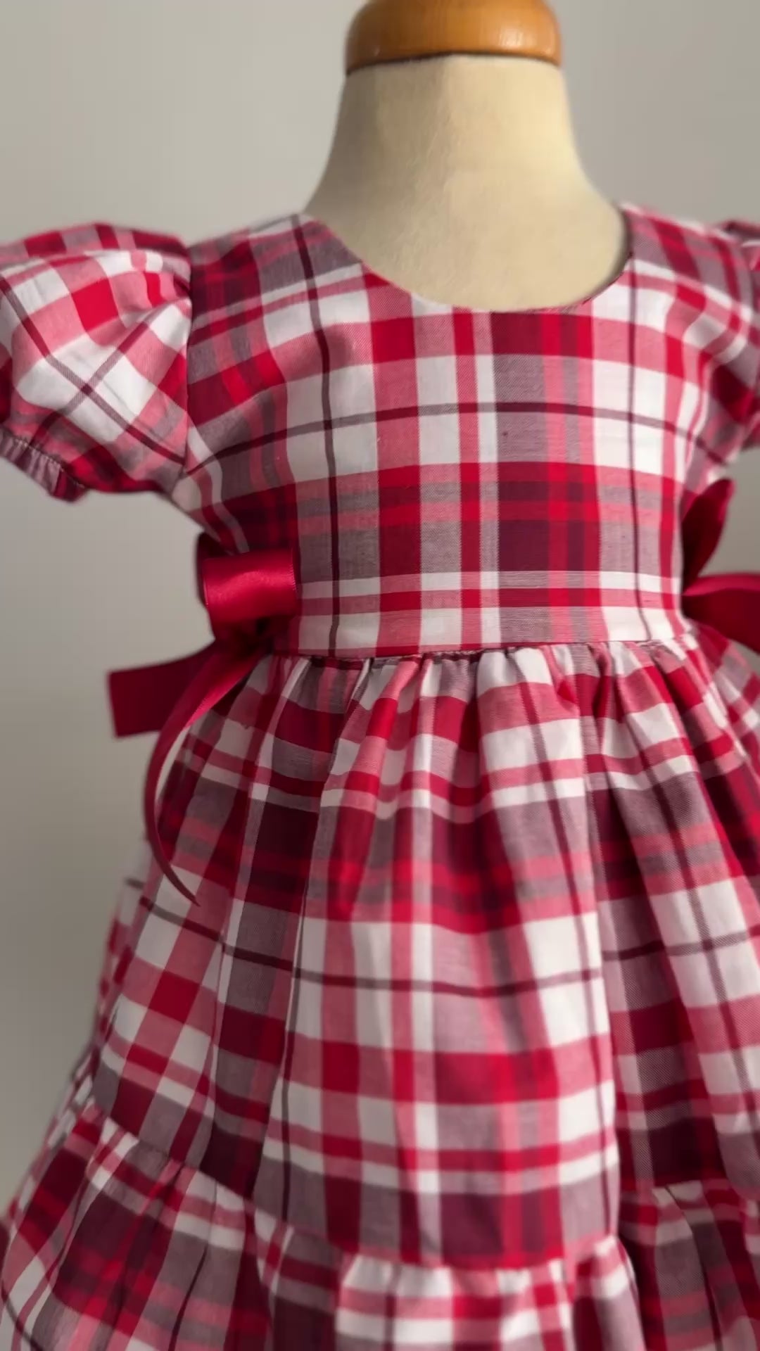 VESTIDO ISA CUADROS ROJOS